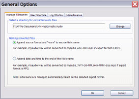 Populated file list - Huelix Audio Converter running under Olive XP theme.
